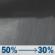 Saturday Night: A chance of rain showers. Mostly cloudy, with a low around 54. Chance of precipitation is 50%. Saturday Night: Chance Rain Showers