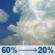 Wednesday: Showers and thunderstorms likely before 7am, then a slight chance of showers and thunderstorms between 7am and 1pm. Partly sunny, with a high near 83. Chance of precipitation is 60%. Wednesday: Showers And Thunderstorms Likely then Slight Chance Showers And Thunderstorms
