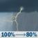 Wednesday: Showers and thunderstorms before 1pm, then a chance of showers and thunderstorms. Some of the storms could produce heavy rain. Mostly cloudy, with a high near 80. Chance of precipitation is 100%. New rainfall amounts between 1 and 2 inches possible. Wednesday: Showers And Thunderstorms