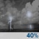 Thursday Night: A chance of showers and thunderstorms after 7pm. Partly cloudy, with a low around 67. Chance of precipitation is 40%. Thursday Night: Chance Showers And Thunderstorms